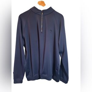 Holderness & Bourne Performance Mens Navy Blue 1/4 Zip Golf Pullover Sz XL